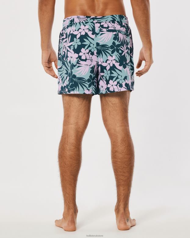 Bottoms Hollister Men Gilly Hicks Swim Trunks 5\\ 488201398 Dark Teal Floral